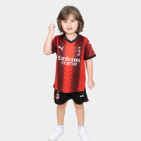Thumbnail for AC Milan 23/24 Home Kit in Red Jersey and Black Shorts