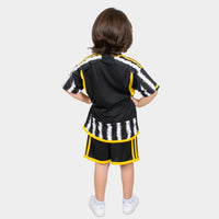 Thumbnail for Juventus Kids Kit Home Season 23/24 Designed By Mitani Store , Regular Fit Jersey Short Sleeves And V-Neck Collar In Black and white Color