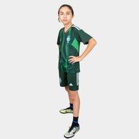 Thumbnail for Ksa Kids Kit Home Season 23/24 Designed By Mitani Store , Regular Fit Jersey Short Sleeves And V-Neck Collar In Green Color