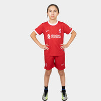 Thumbnail for Liverpool Kids Kit Home Season 23/24 Designed By Mitani Store , Regular Fit Jersey Short Sleeves And Round Neck Collar In Red Color
