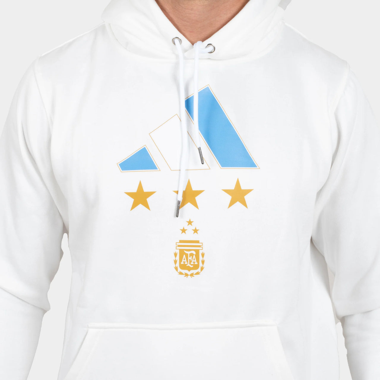 Sweat à capuche blanc trois étoiles Argentine