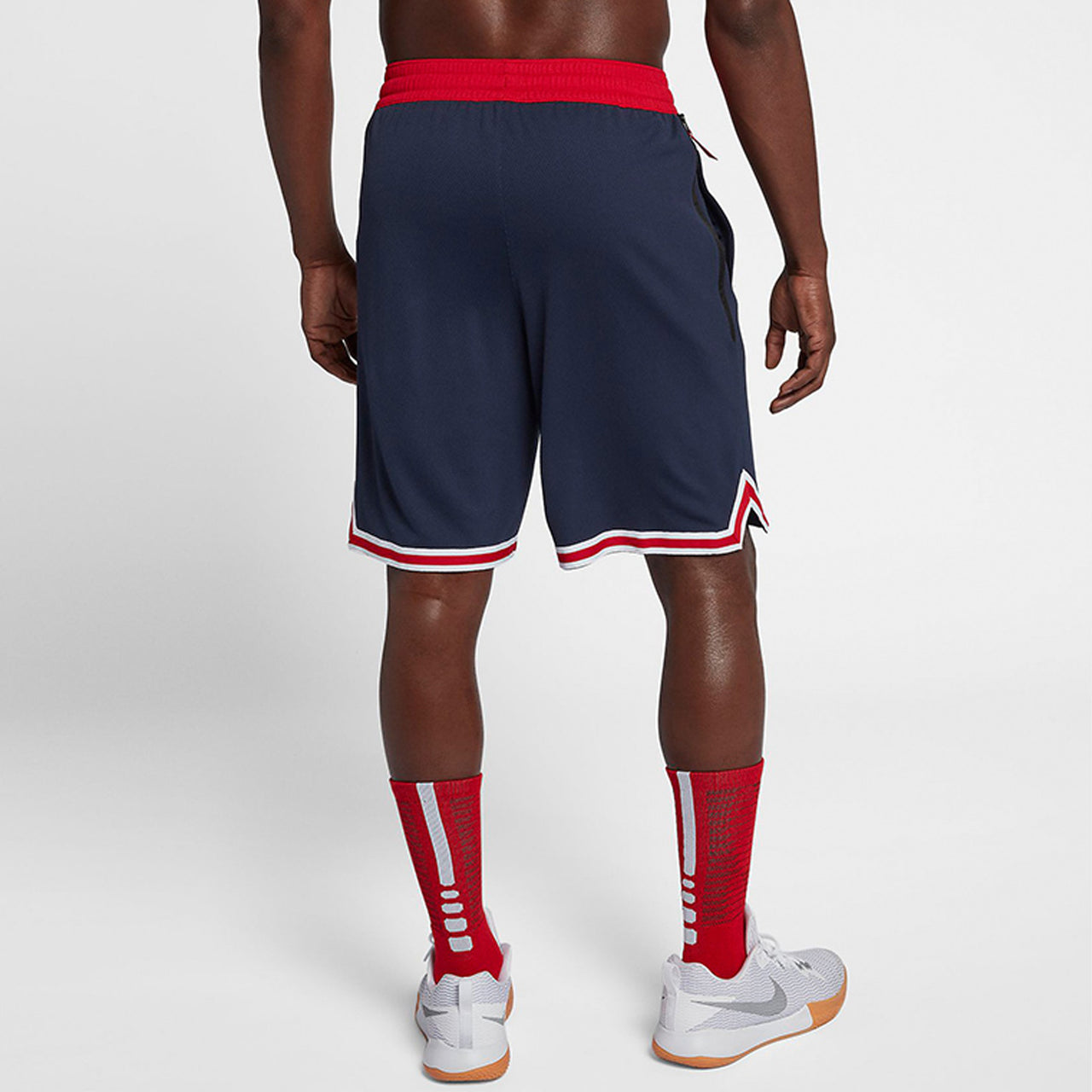 Short de basket-ball rouge marine pour hommes