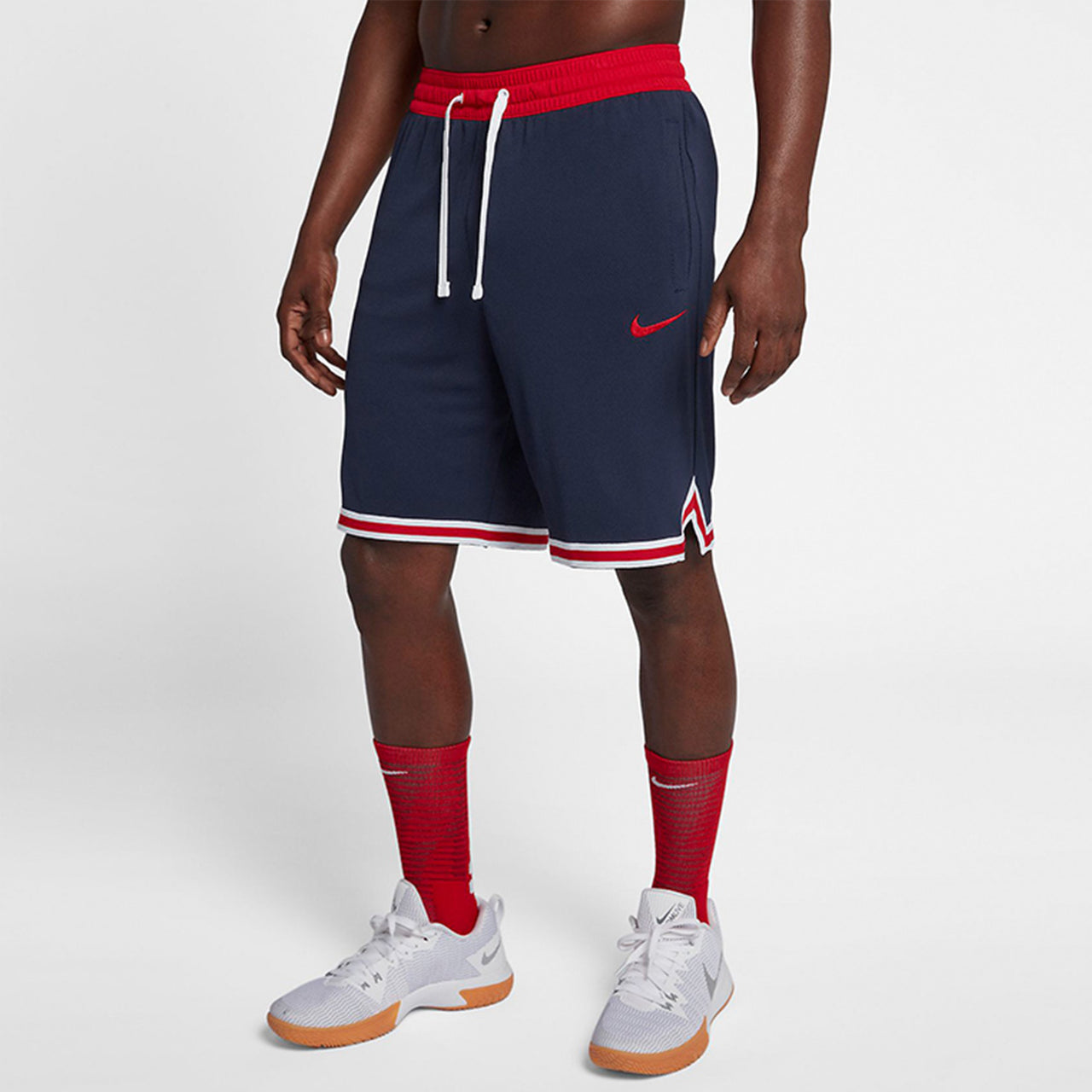 Short de basket-ball rouge marine pour hommes