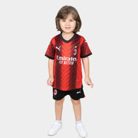 Thumbnail for AC Milan 23/24 Home Kit in Red Jersey and Black Shorts