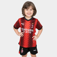 Thumbnail for AC Milan 23/24 Home Kit in Red Jersey and Black Shorts