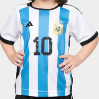 Thumbnail for Messi 3 Stars Argentina 22/23 Kids Home Kit
