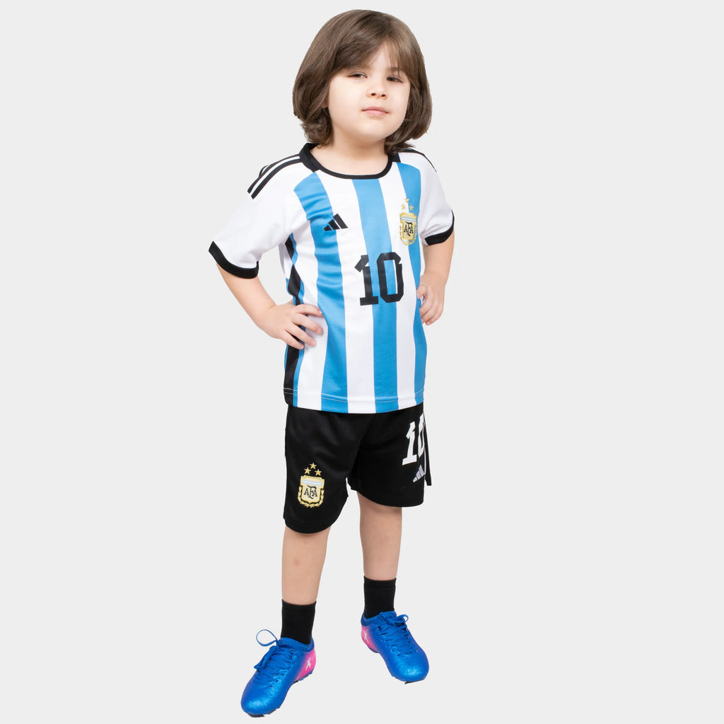 Kids Argentina Away Football Jersey And Shorts 22-23