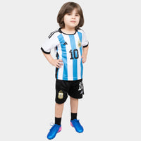 Thumbnail for Messi 3 Stars Argentina 22/23 Kids Home Kit