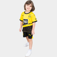 Thumbnail for Borussia Dortmund Kids Kit Home Season 23/24 Designed By Mitani Store , Regular Fit Jersey Short Sleeves And Round Neck Collar In Yellow Color
