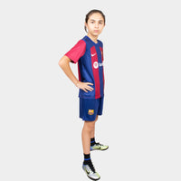 Thumbnail for Barcelona Kids Kit Home Season 23/24 Designed By Mitani Store , Regular Fit Jersey Short Sleeves And Round Neck Collar In Blue And Red Color