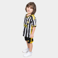 Thumbnail for Juventus Kids Kit Home Season 23/24 Designed By Mitani Store , Regular Fit Jersey Short Sleeves And V-Neck Collar In Black and white Color