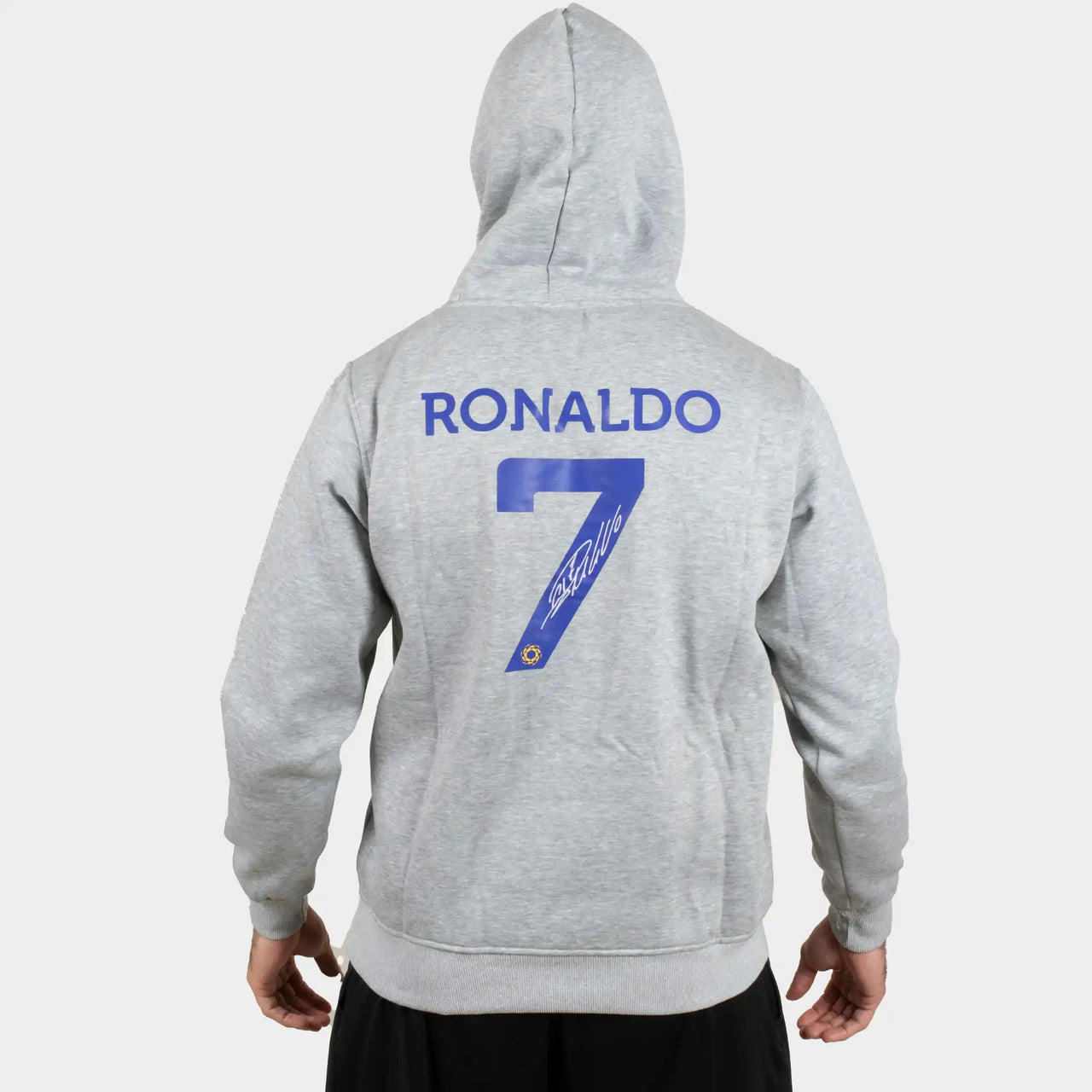AL Nassr FC Ronaldo 7 Grauer Kapuzenpullover